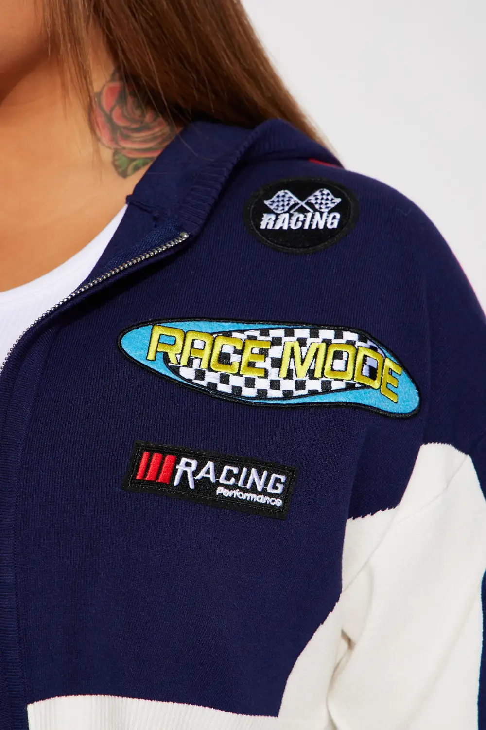 Rough Racer Moto Sweater - Navy/combo
