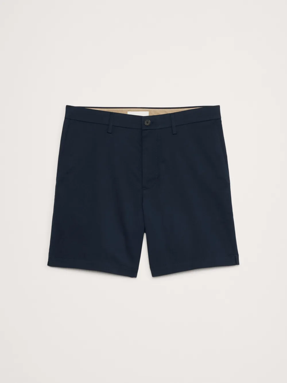 Men's Navy Blue Casual Mid-Rise Cotton Shorts