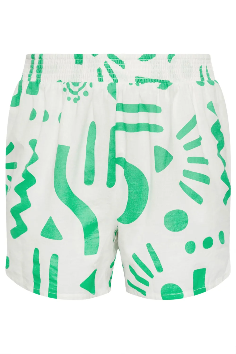 YOURS Curve White Abstract Print Shorts