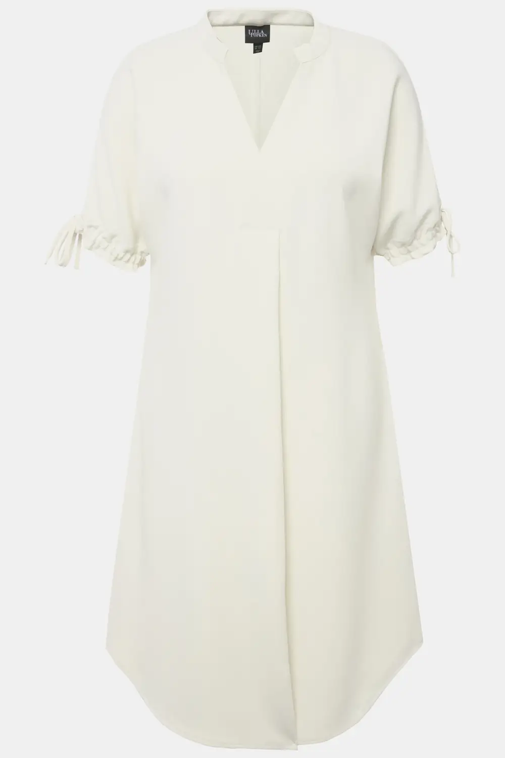 Minikleid Krepp Oversized V-Ausschnitt Halbarm