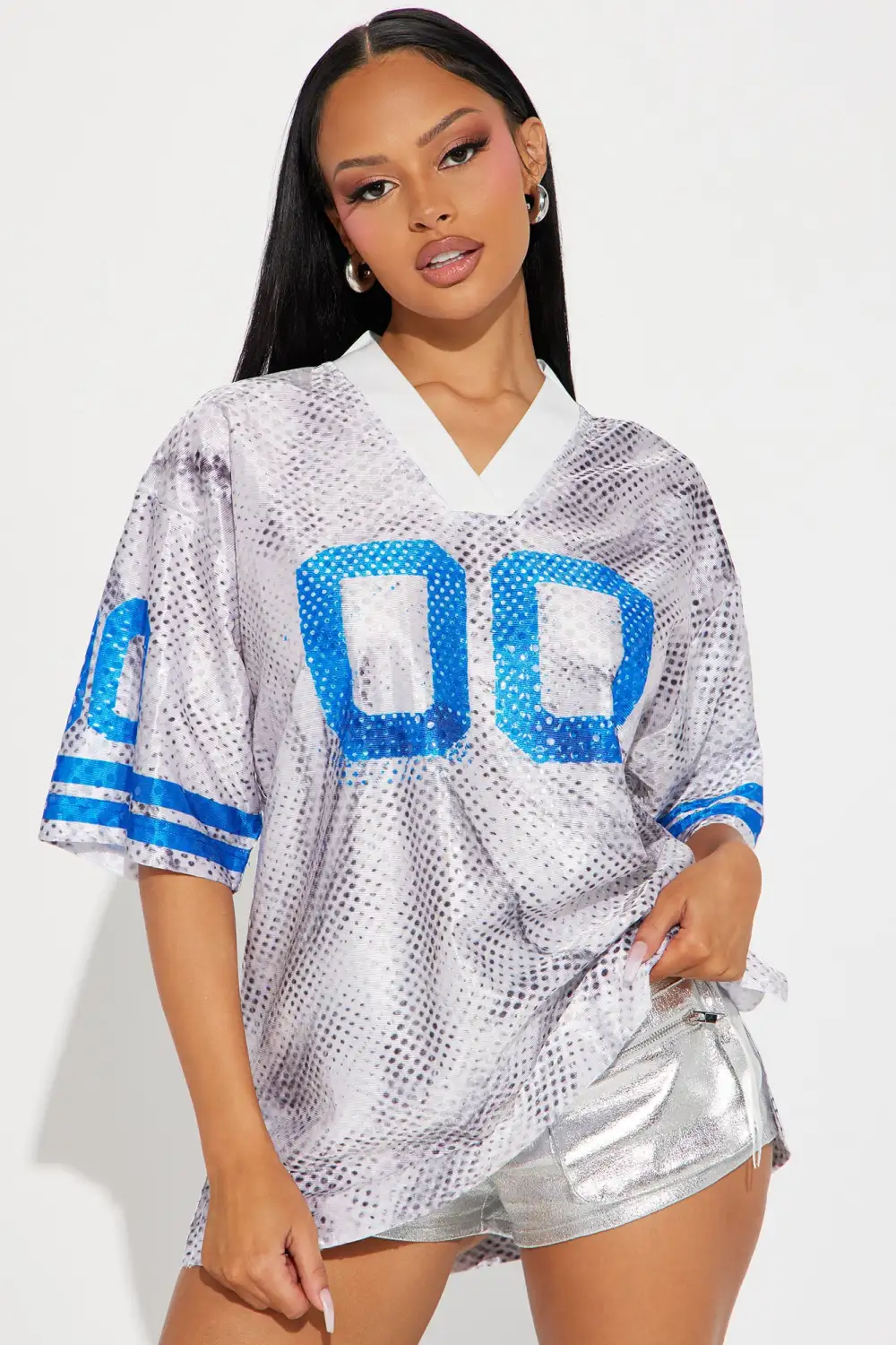 Can't Compete Sequin Top - Blue/combo
