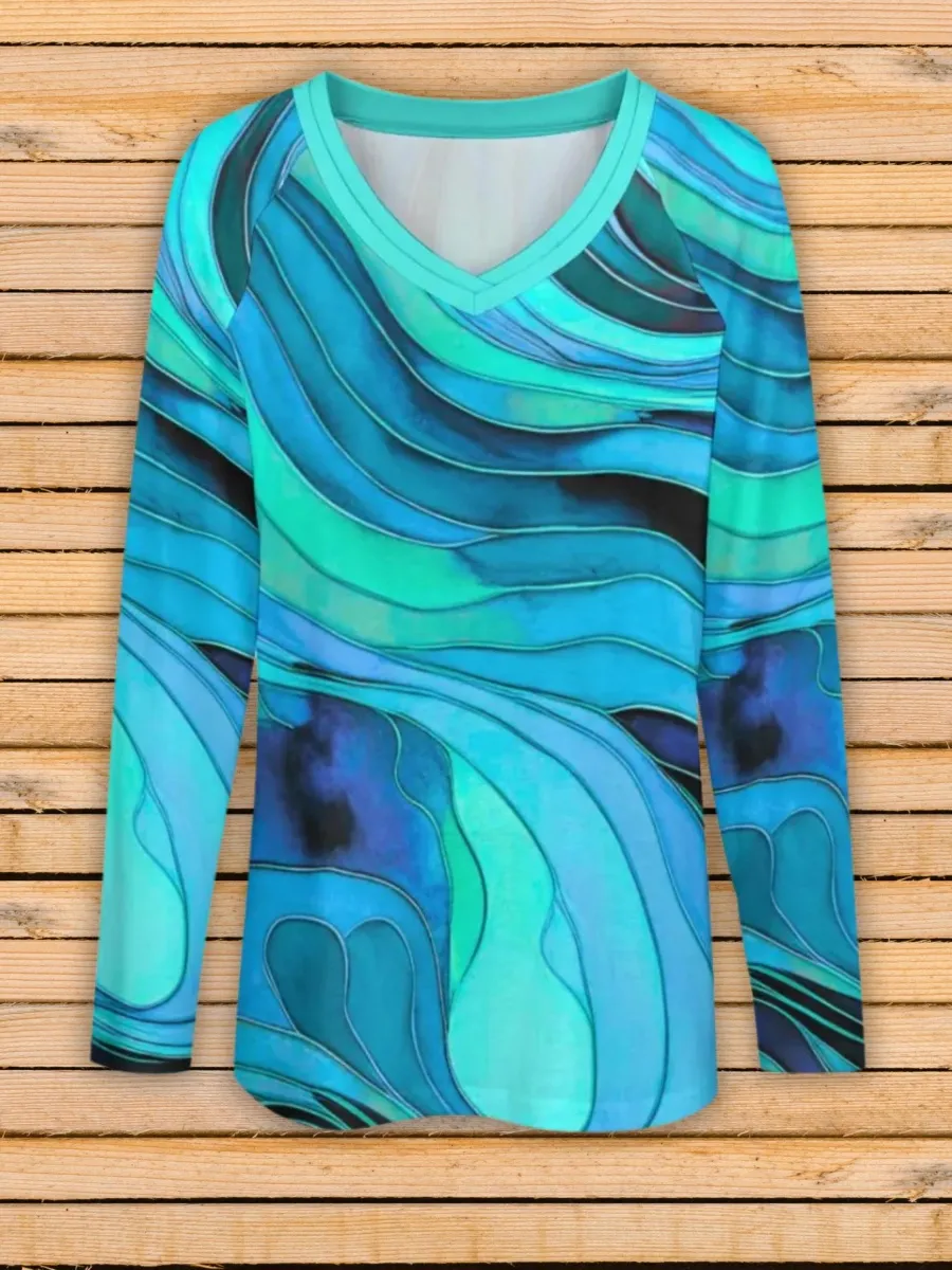 Abstract Fluid Print T-Shirt