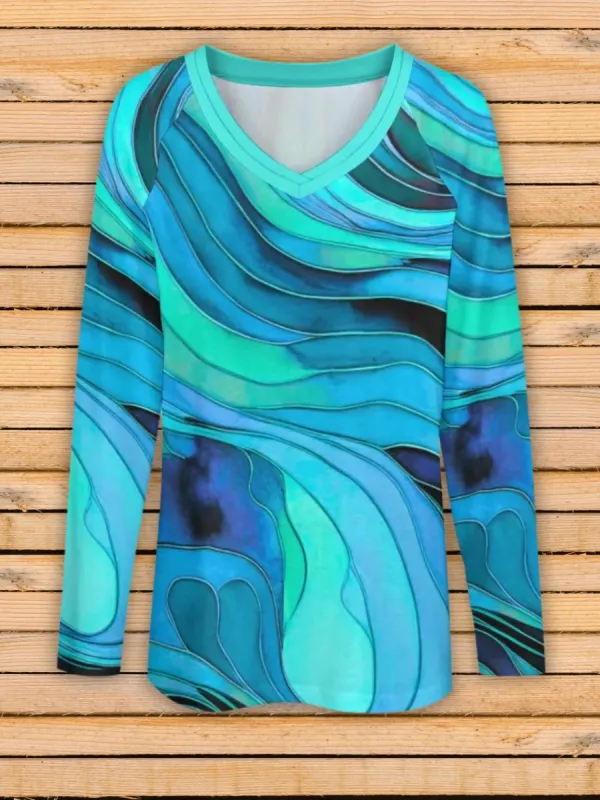 Abstract Fluid Print T-Shirt