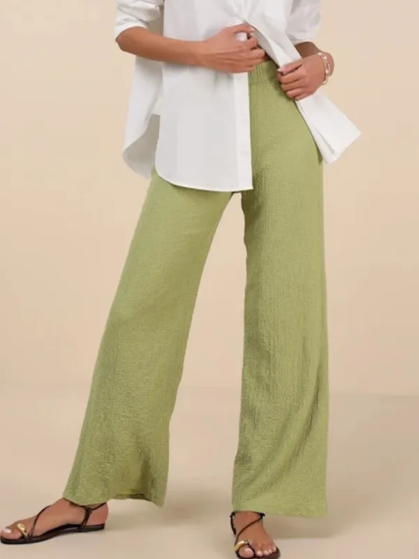 Textured Wide Leg Pants