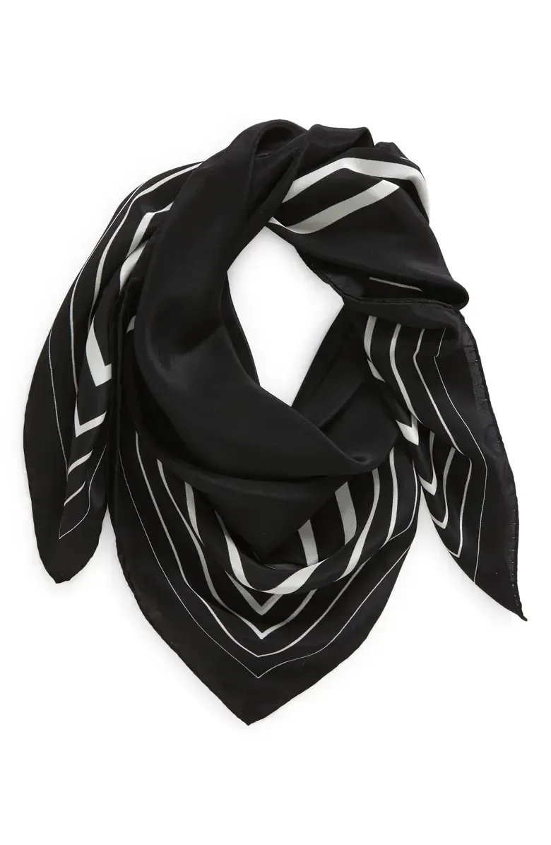 Graduated Stripe Silk Scarf