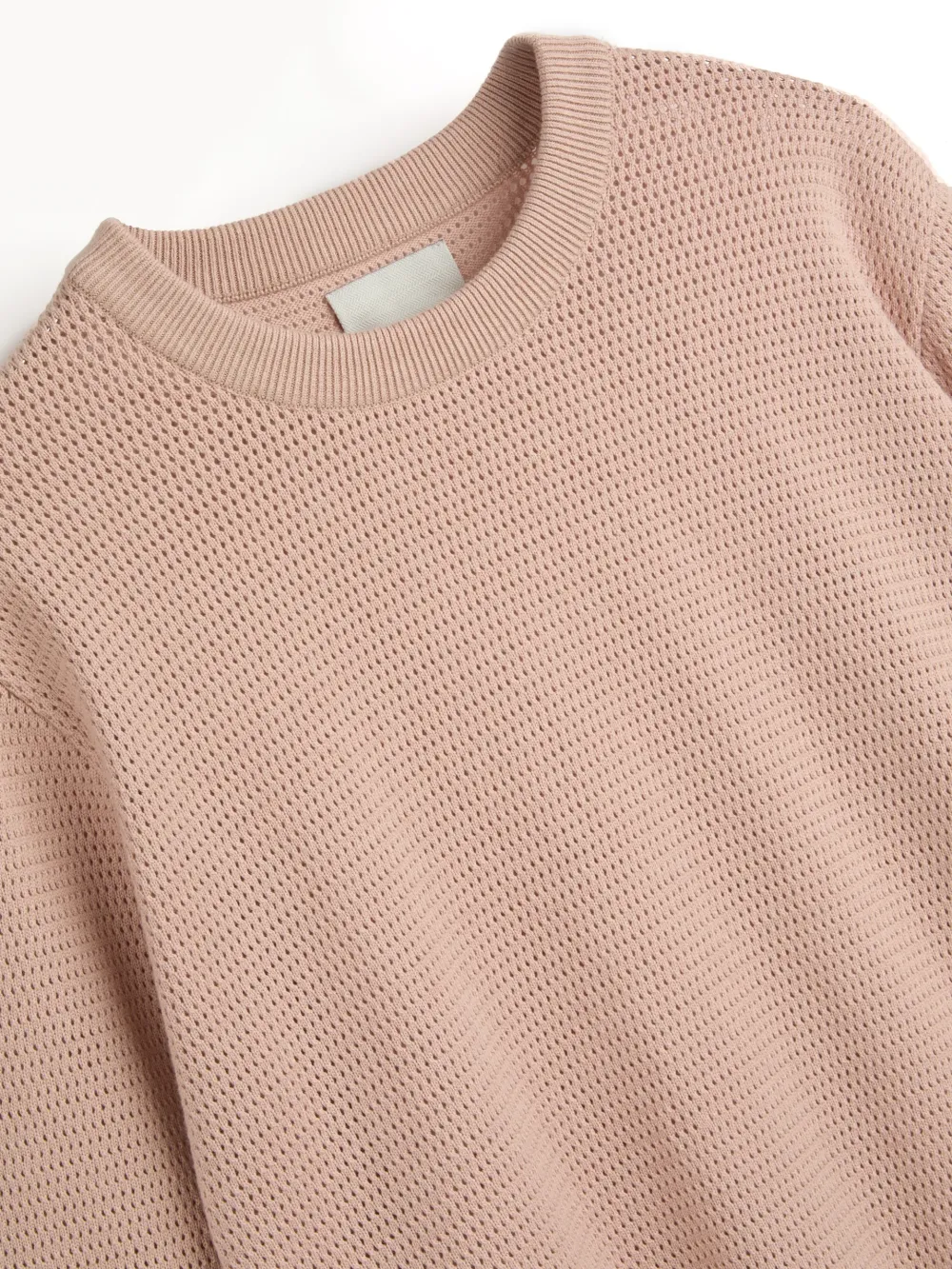 Pink Long Sleeve Crew Neck Organic Cotton Jumper