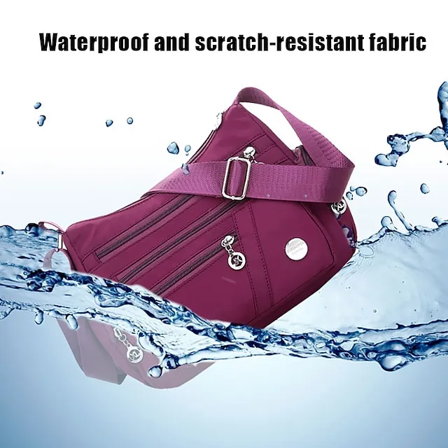 Women's Crossbody Bag Shoulder Bag Hobo Bag Oxford Cloth Outdoor Daily Holiday Pendant Zipper Large Capacity Waterproof Lightweight Solid Color ArmyGreen Black Red