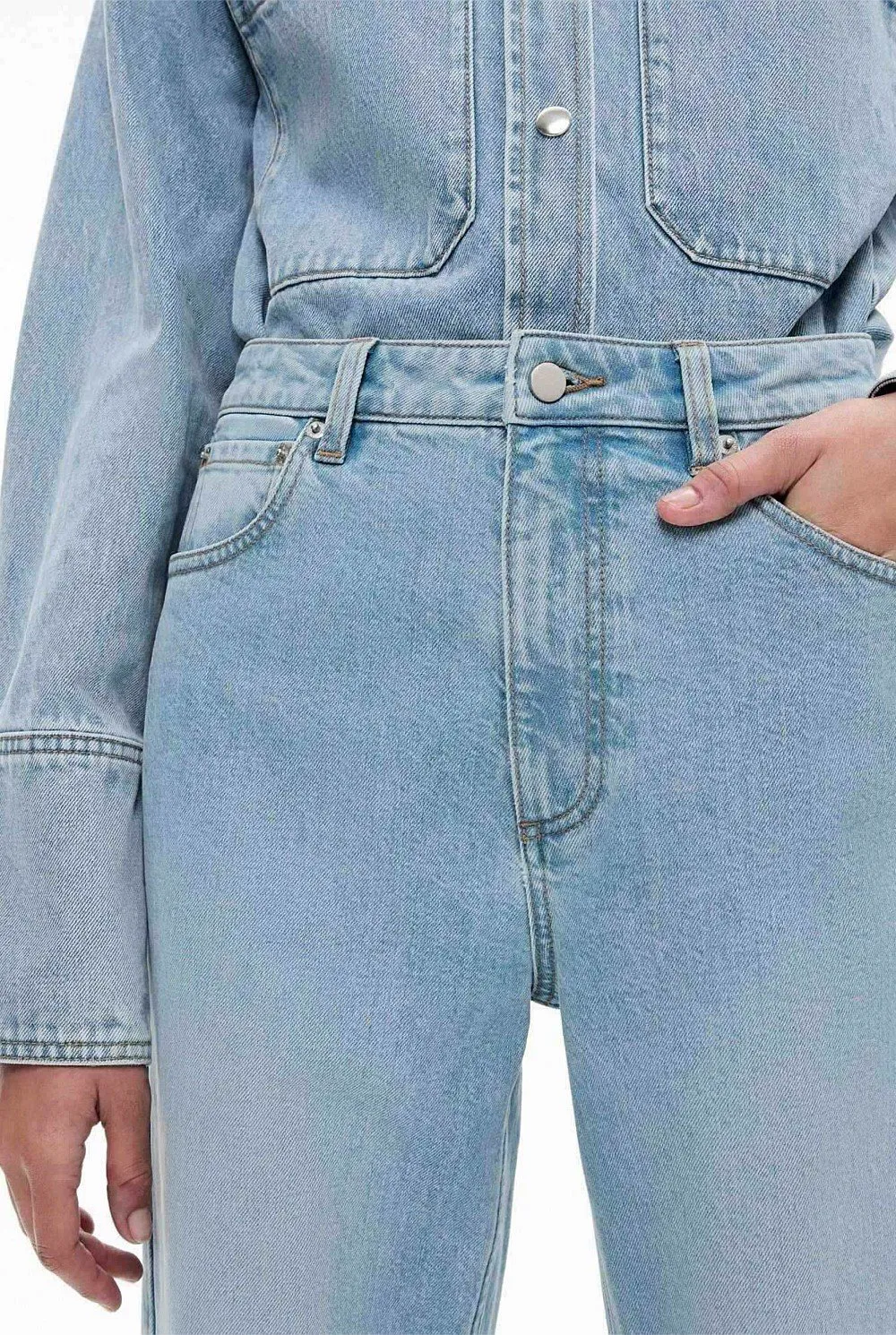 Light-Washed Straight-Leg Denim Jeans