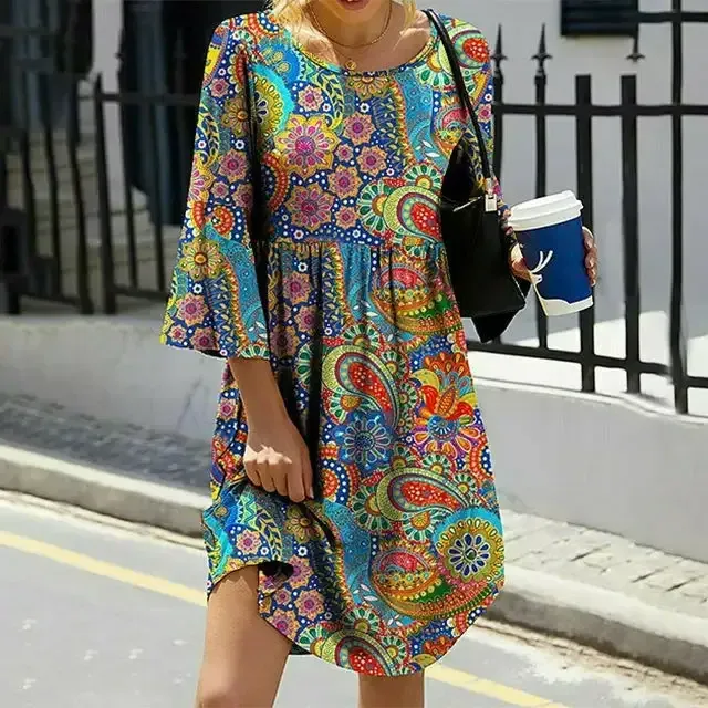 Floral Print Bohemian Dress