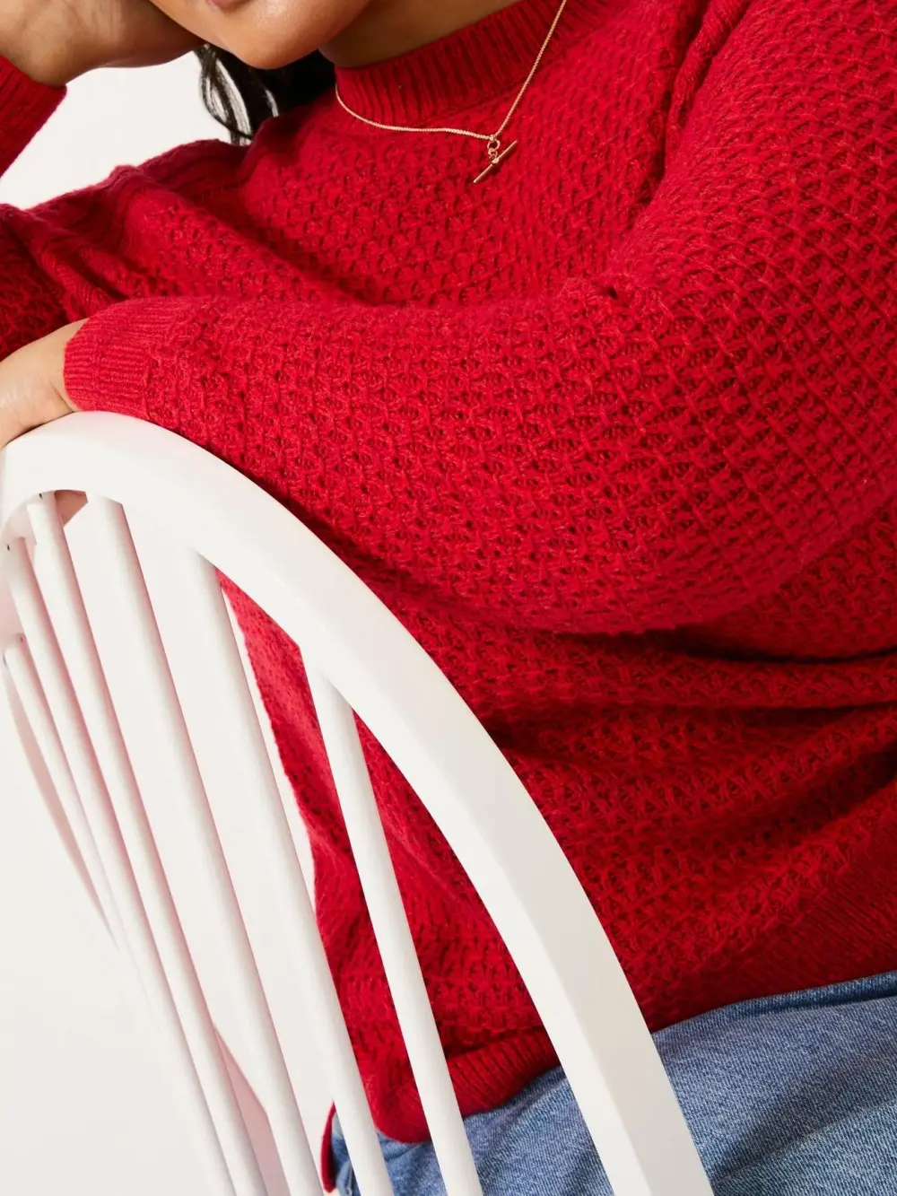 Red Textured Jumper