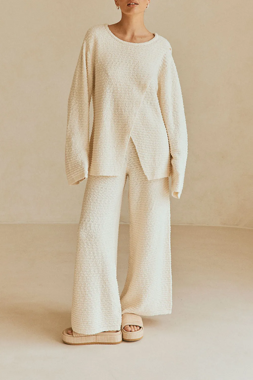 Asymmetric Hem Knit Sweater