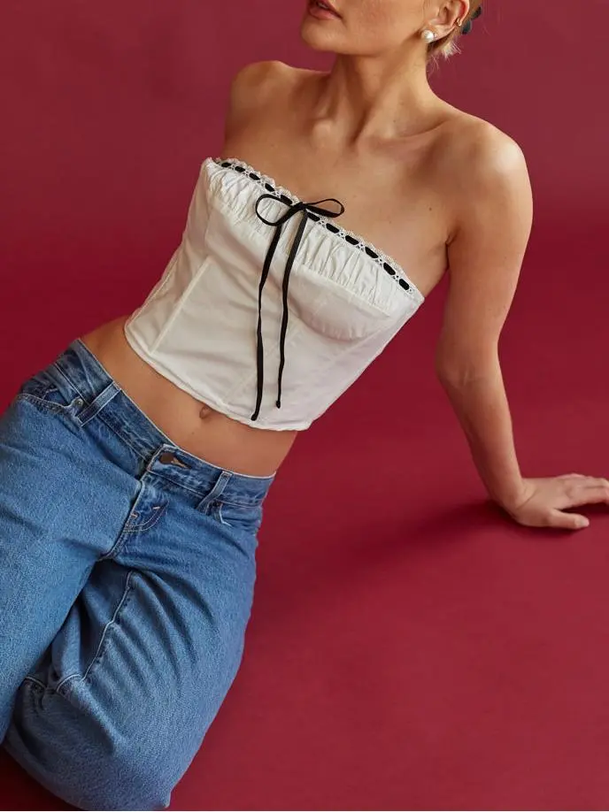 Tate Strapless Contrast Corset Top