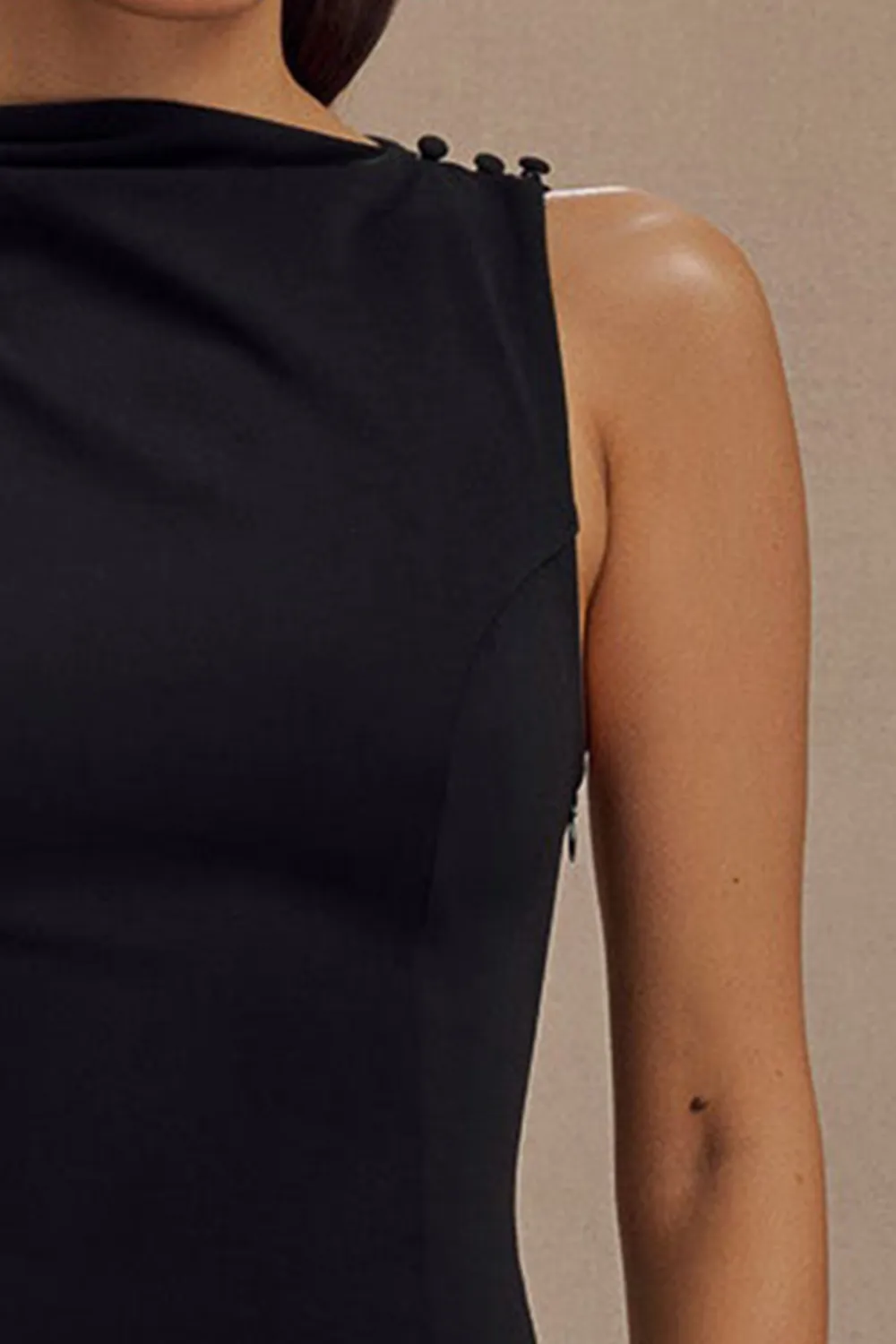 Daily Draped Stretch Crepe Maxi Dress