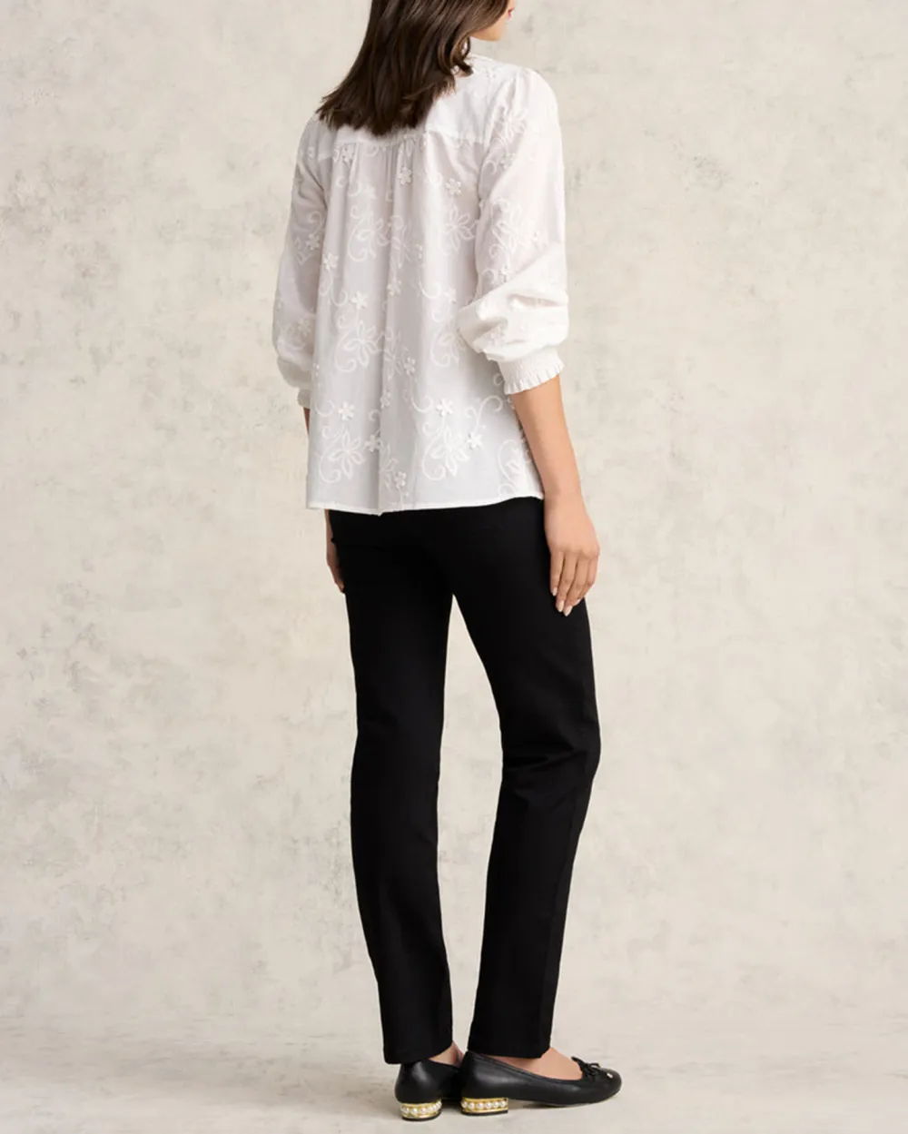 3D Floral Cotton Blouse