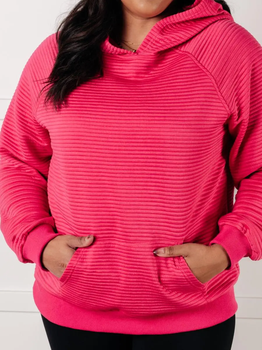 Loose Daily Simple Rose Pocket Hoodie