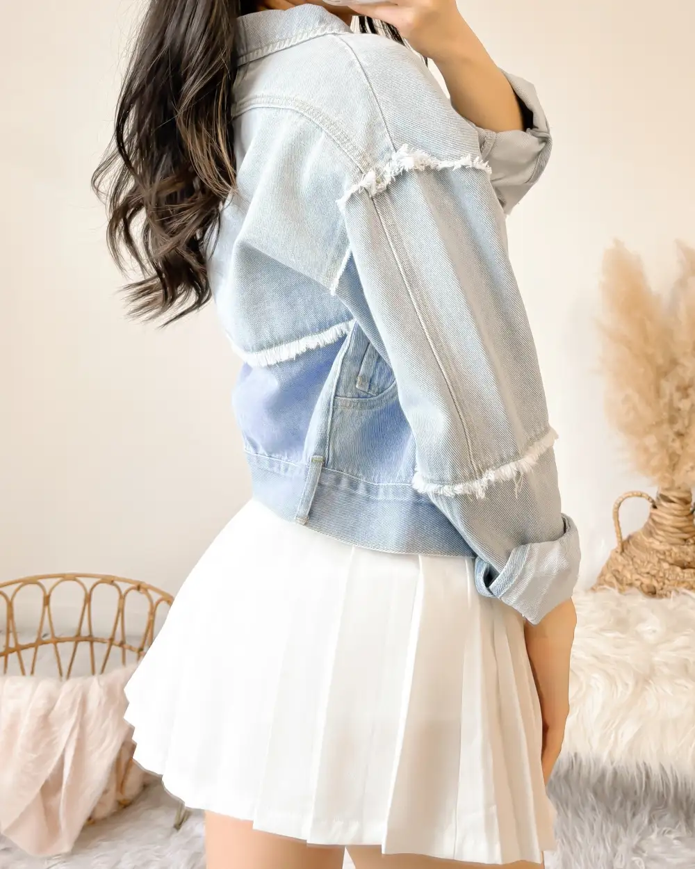 LEAH TWO TONE DENIM JACKET
