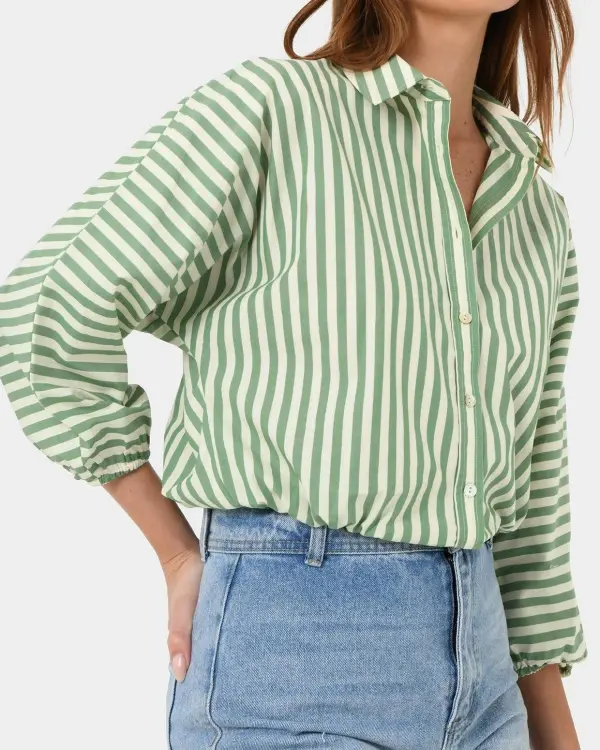 Classic Striped Pattern Design Loose Shirt