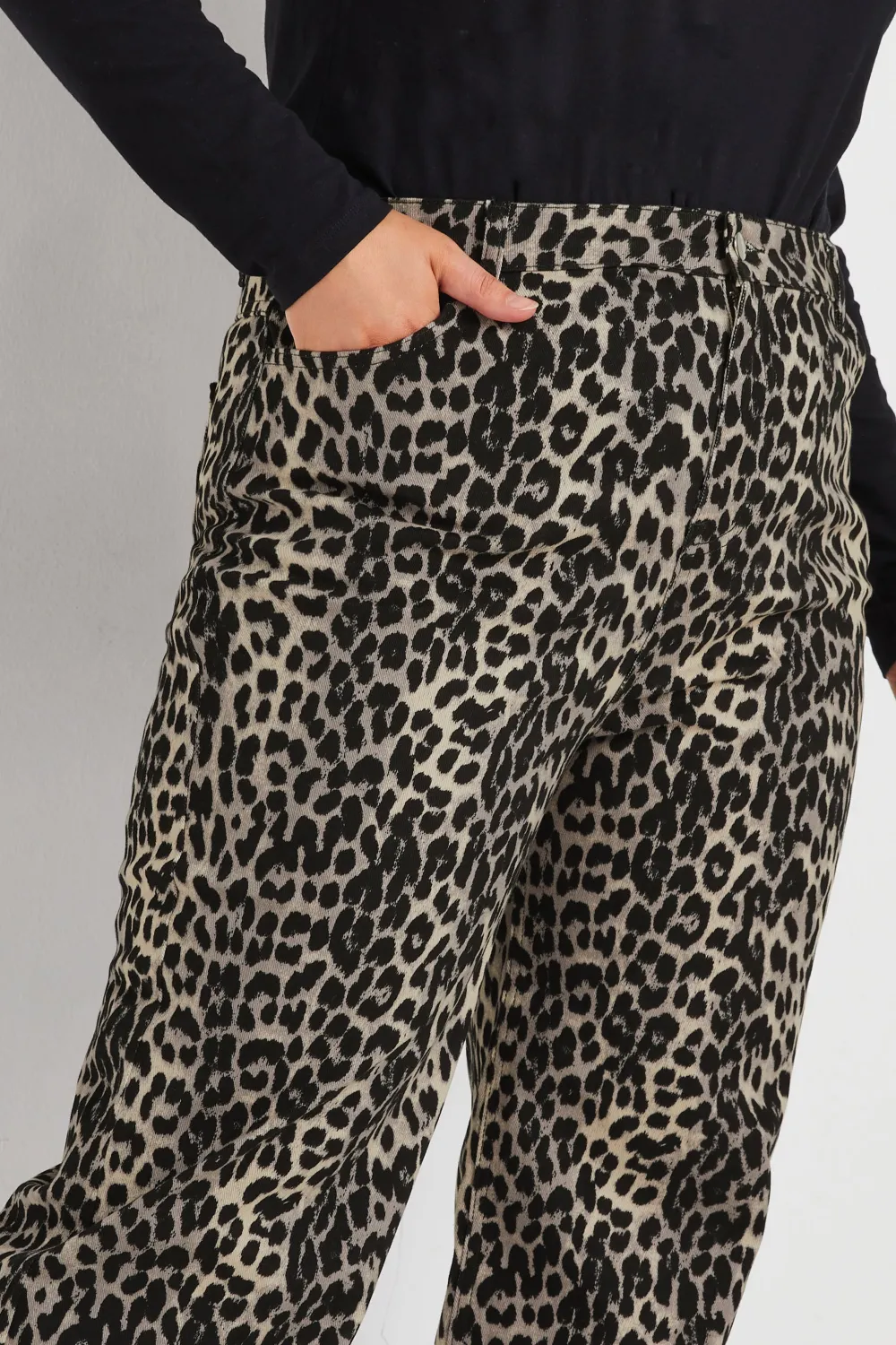 LIMITED COLLECTION Curve Grey Snake Print Wide Leg Jeans