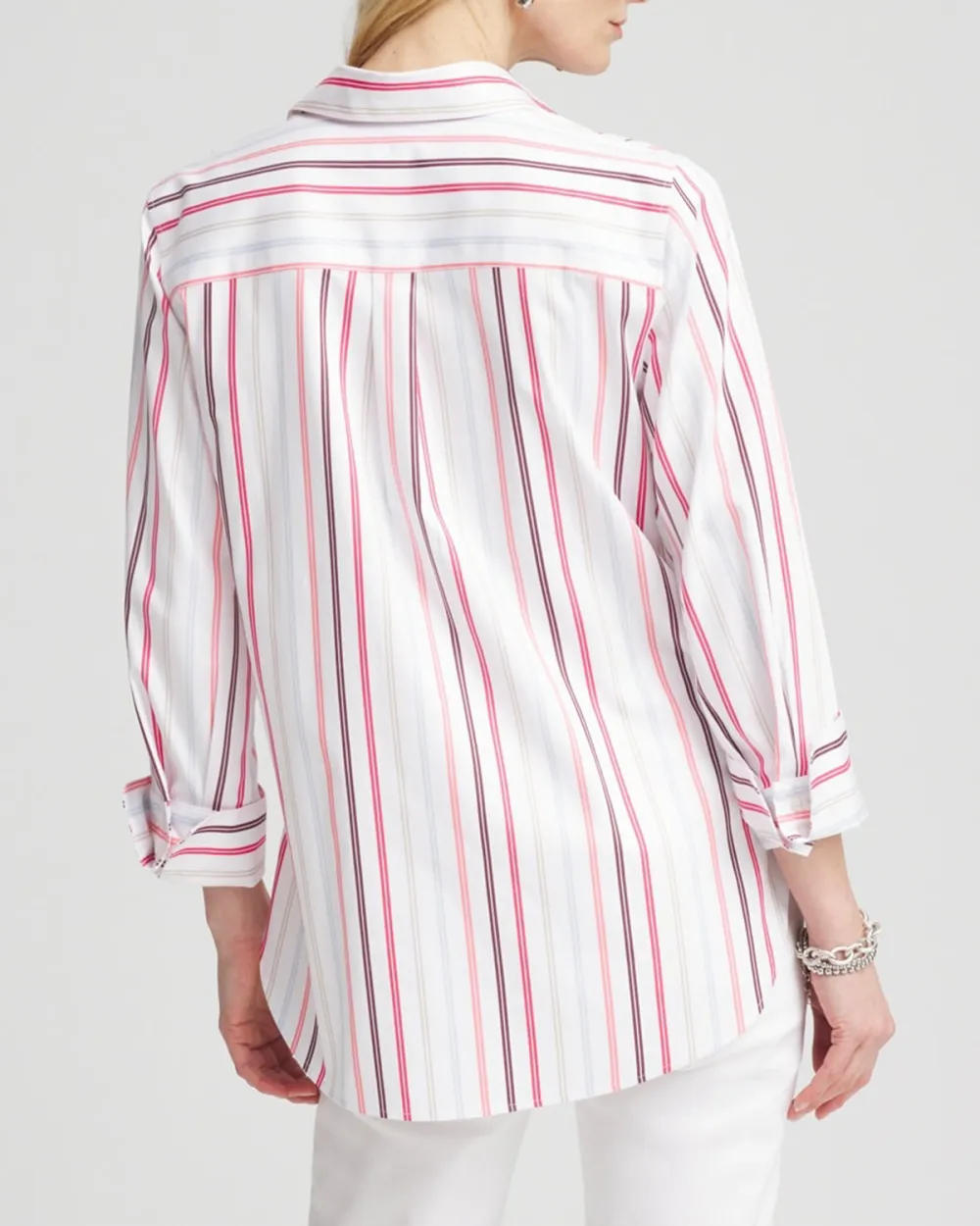 Pink and White Striped Shirt
