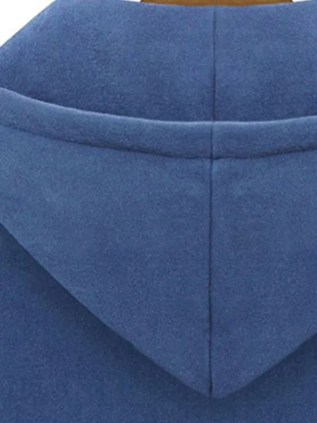 Women's Coat Fall Hoodie Jacket Sport Outdoor Drawstring Jacket with Poackets Zipper Warm Streetwear Regular Fit Outerwear Long Sleeve Fall Black L