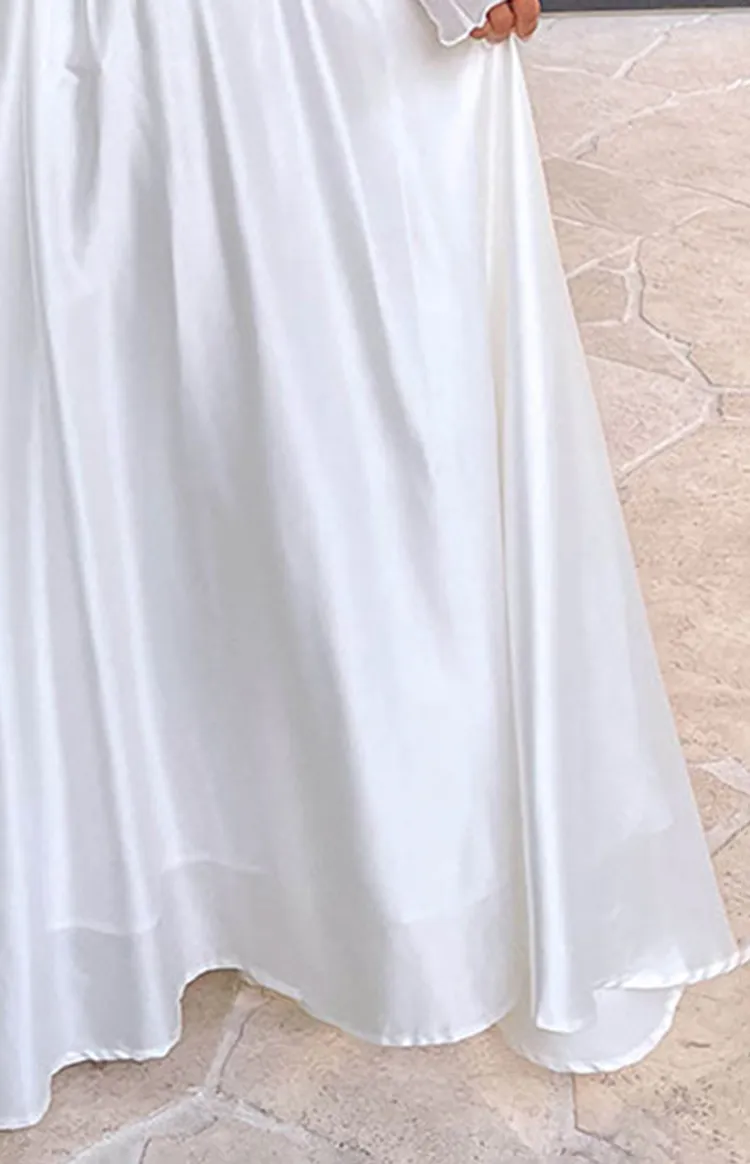 White Chiffon Flowing Long Skirt