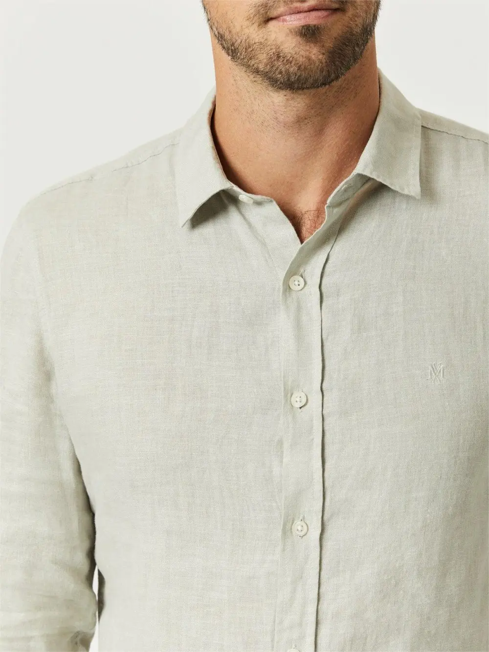 Light Beige Button - Front Men's Shirt