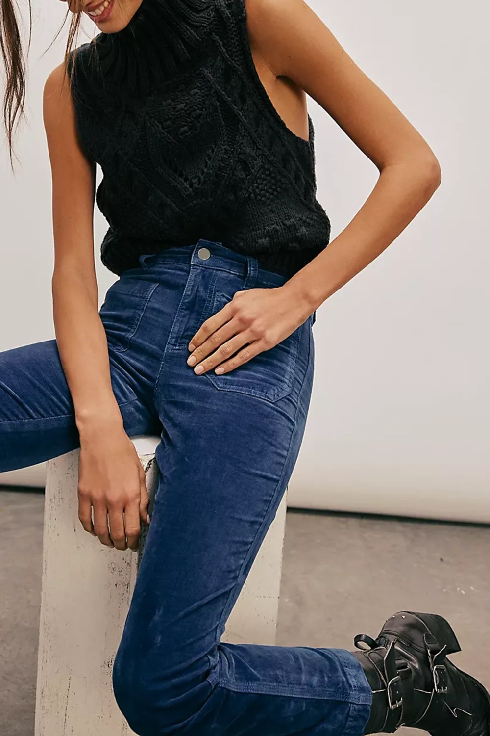 Mid Rise Straight Jeans