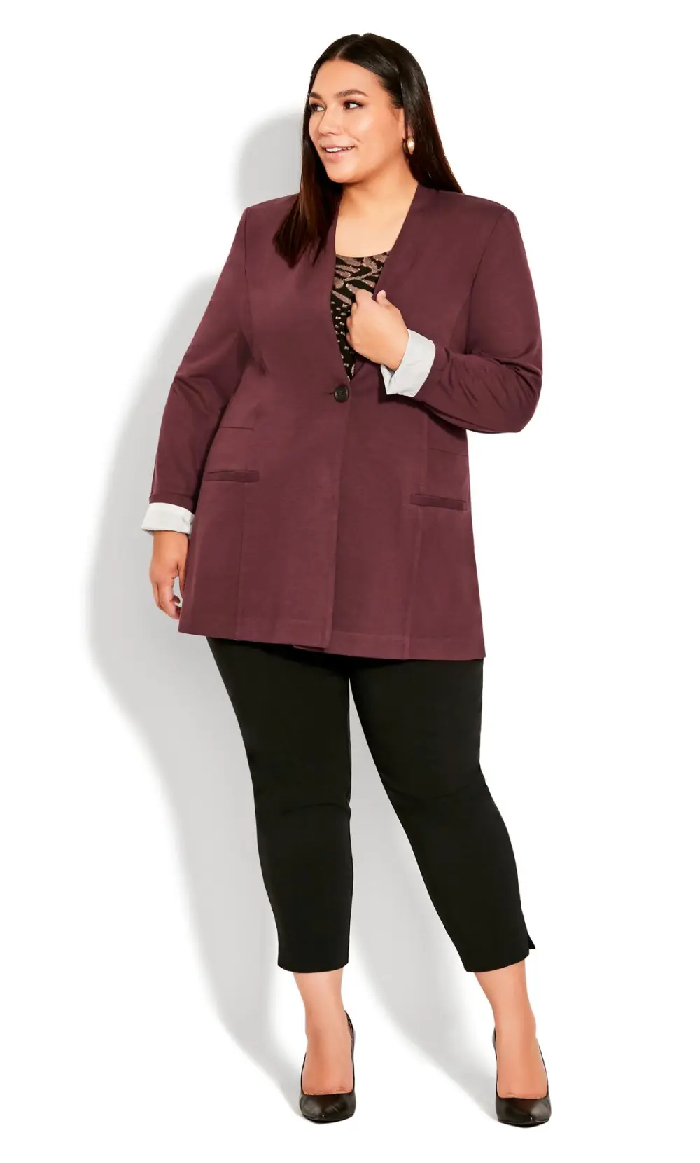 Evans Burgundy Red Blazer