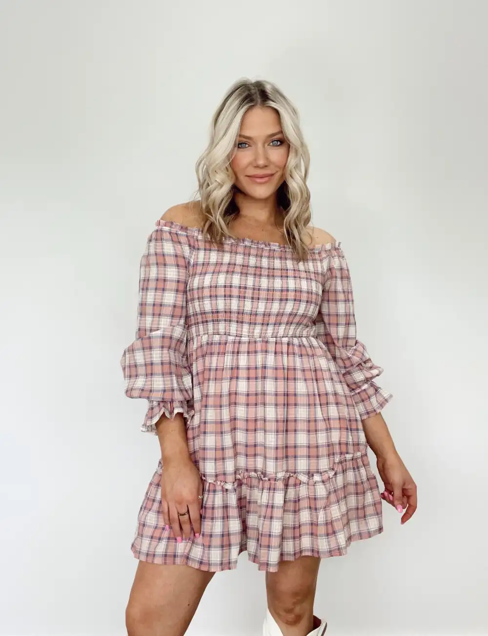 Own The Town Plaid Dress