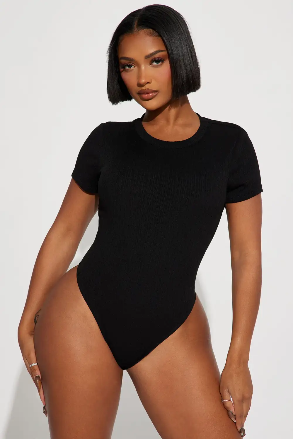 Do It Better Ribbed Bodysuit - Black
