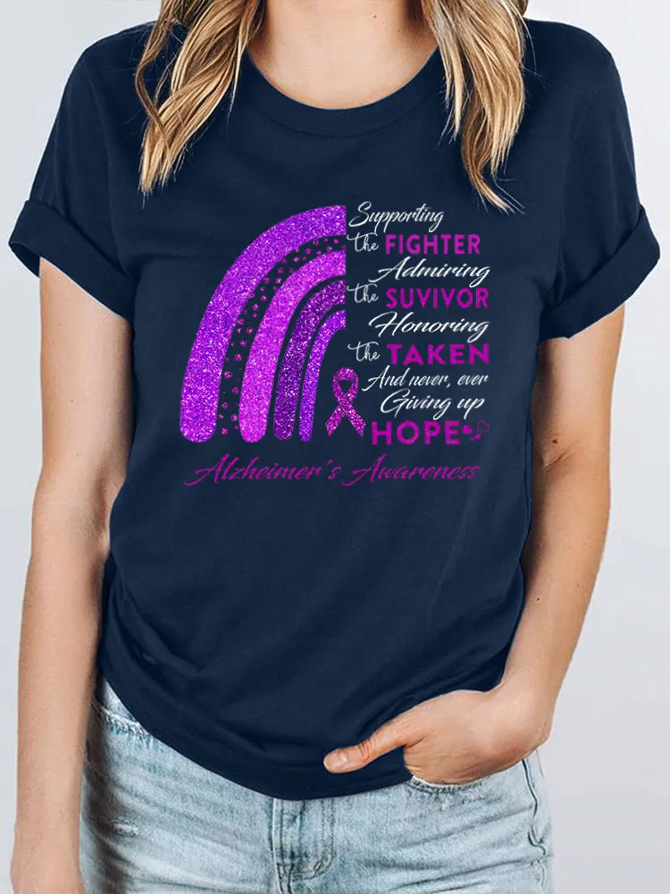 I Wear Purple For My Mom Dad  Alzheimer's T Shirt