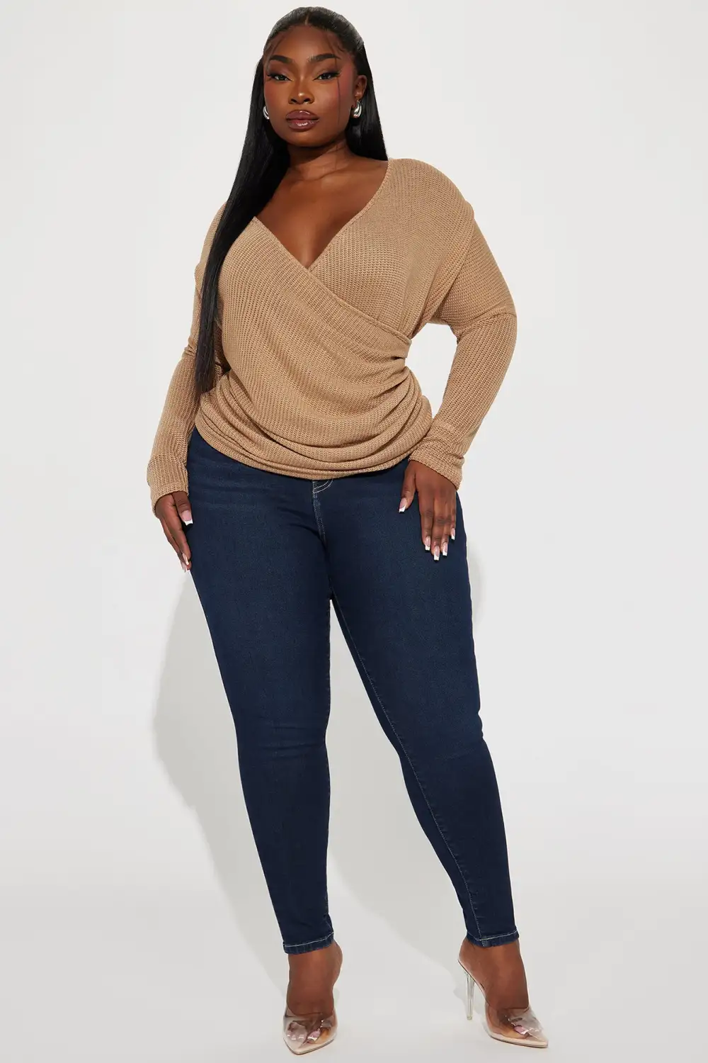Elianna Wrap Top - Taupe