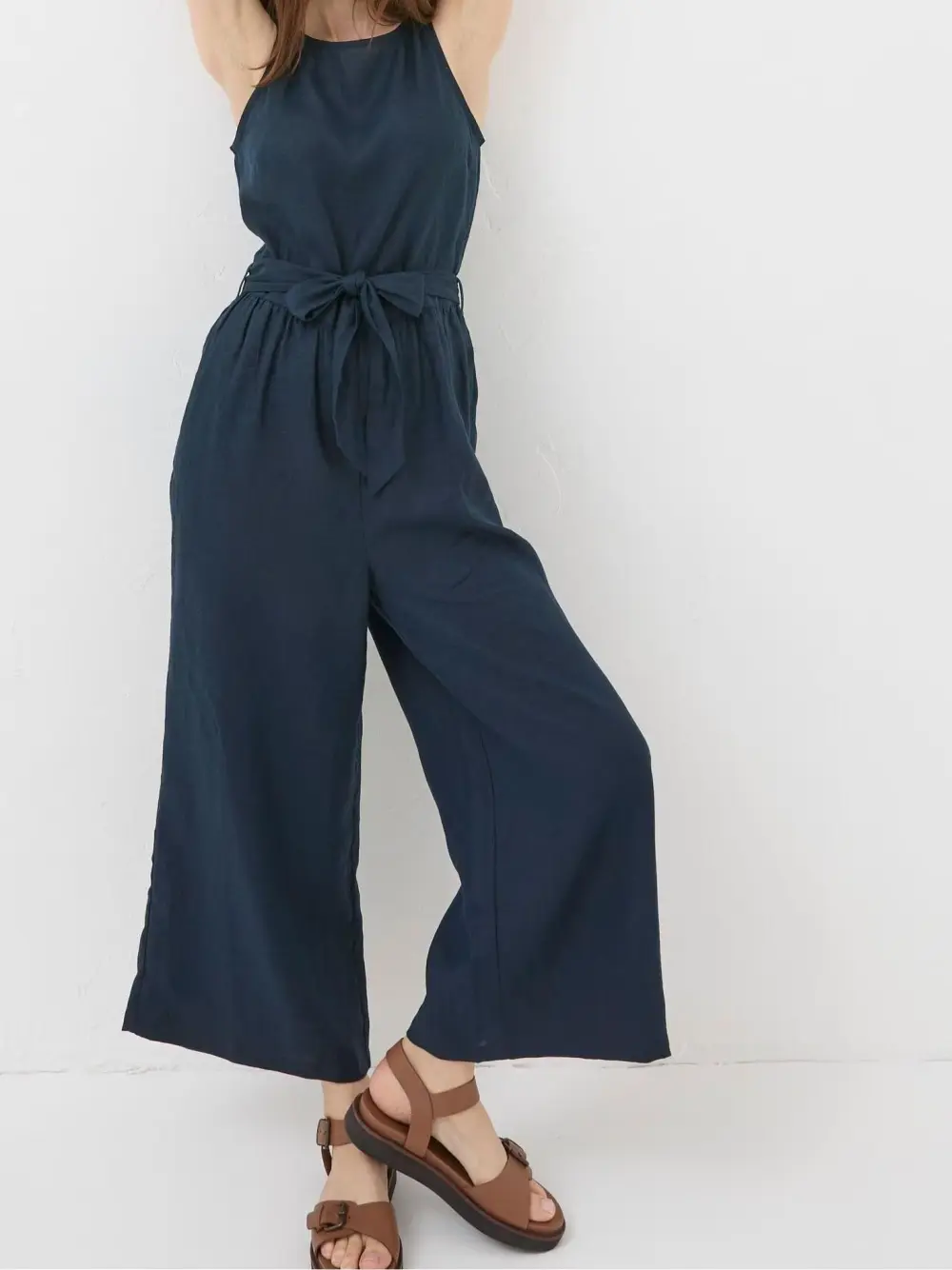 Blue Linen Jumpsuit