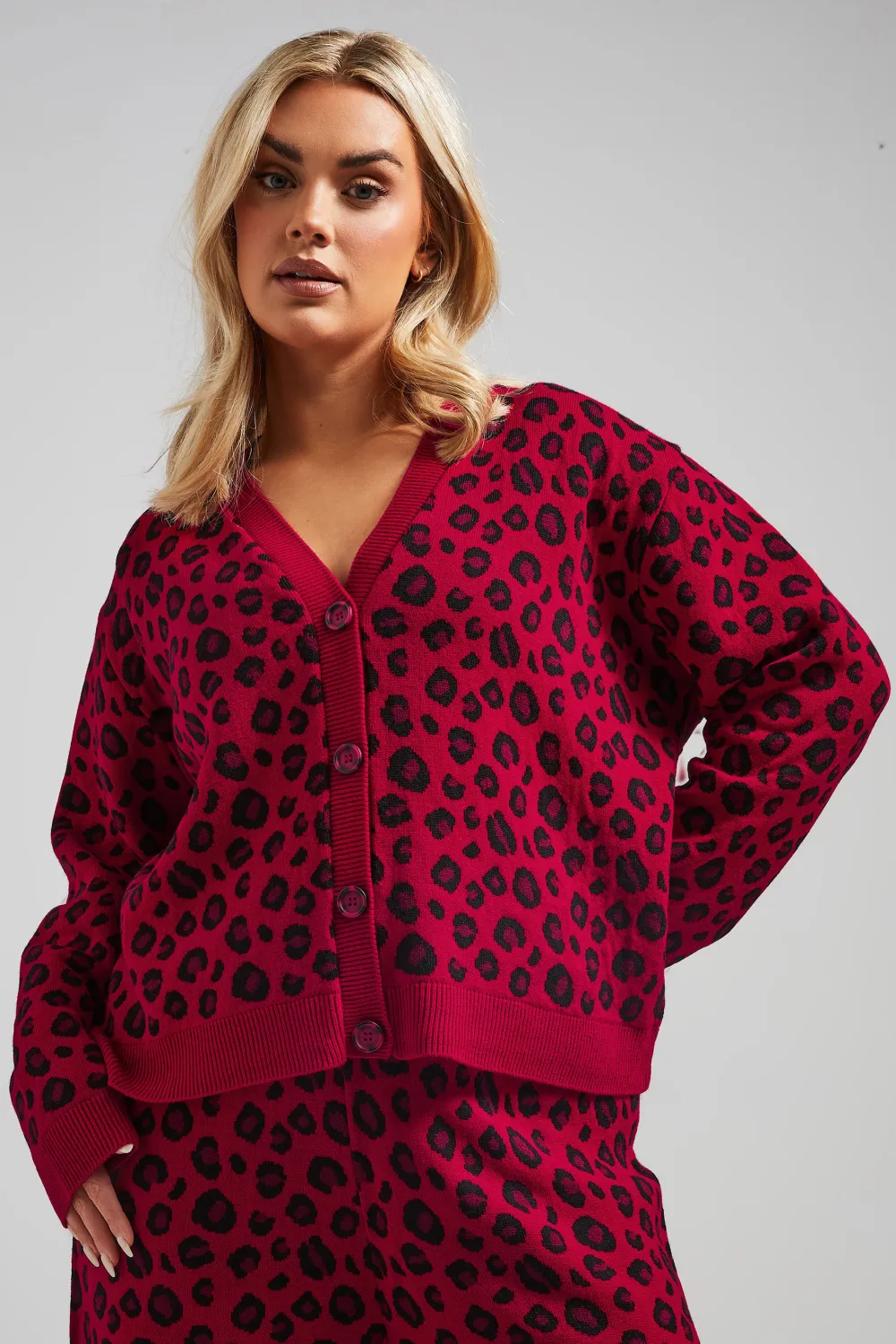 LIMITED COLLECTION Curve Blue Snowflake Knitted Cardigan