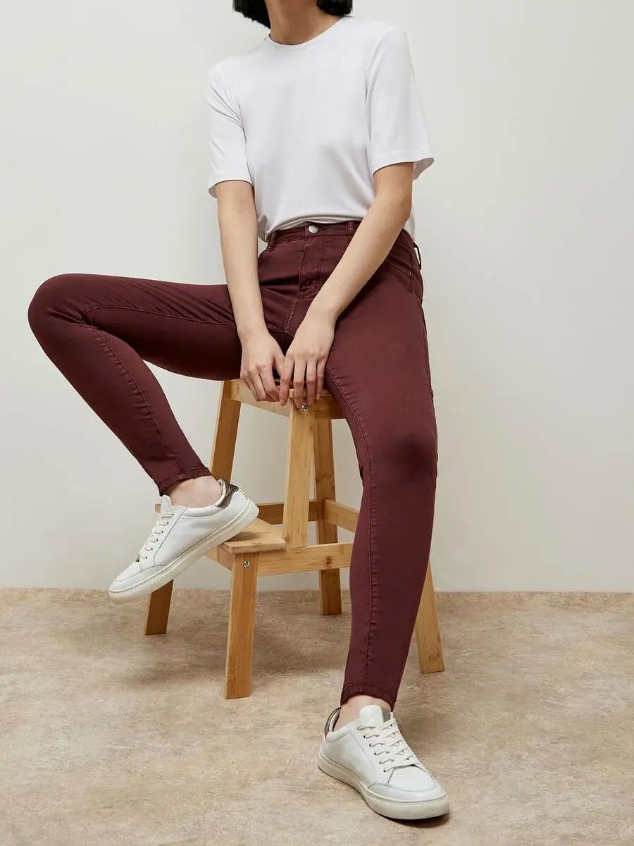 Burgundy Skinny Fit Jeans