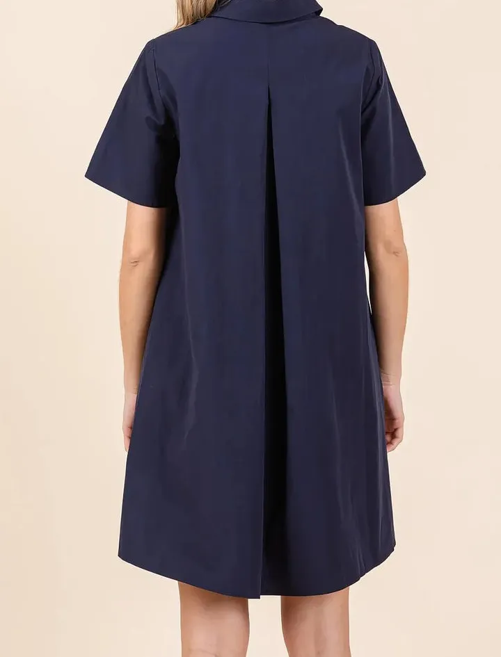 Deep Navy Versatile Daily College Style Dress