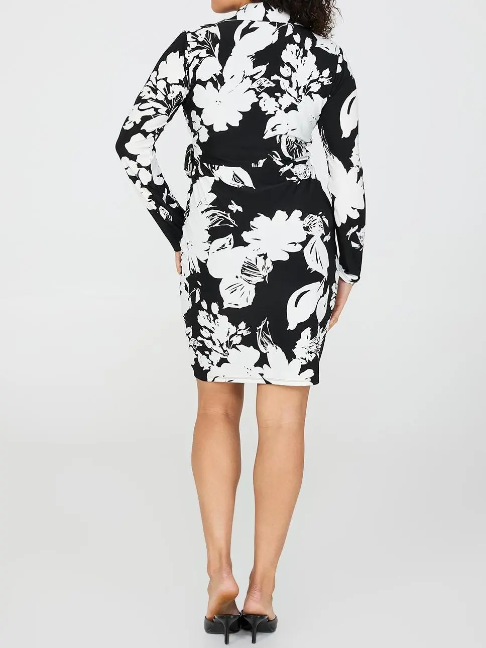 Collared Floral Print Wrap Dress
