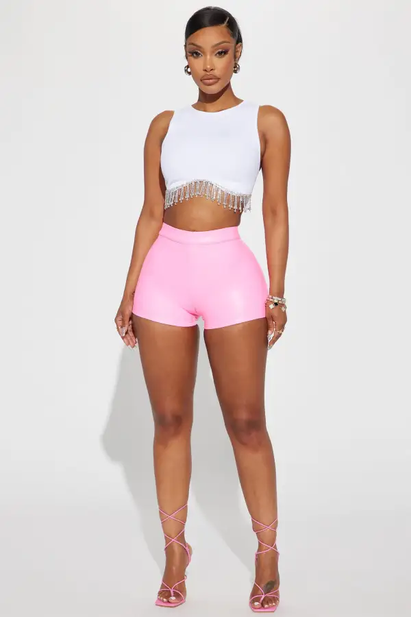 Rina Rhinestone Crop Top - White