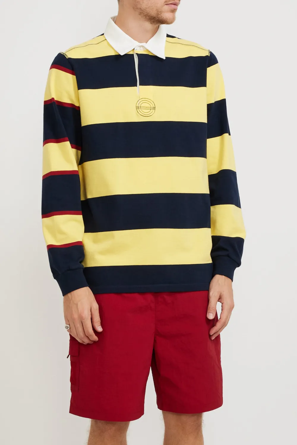 Striped Logo Rugby Polo Sweat Snapdragon
