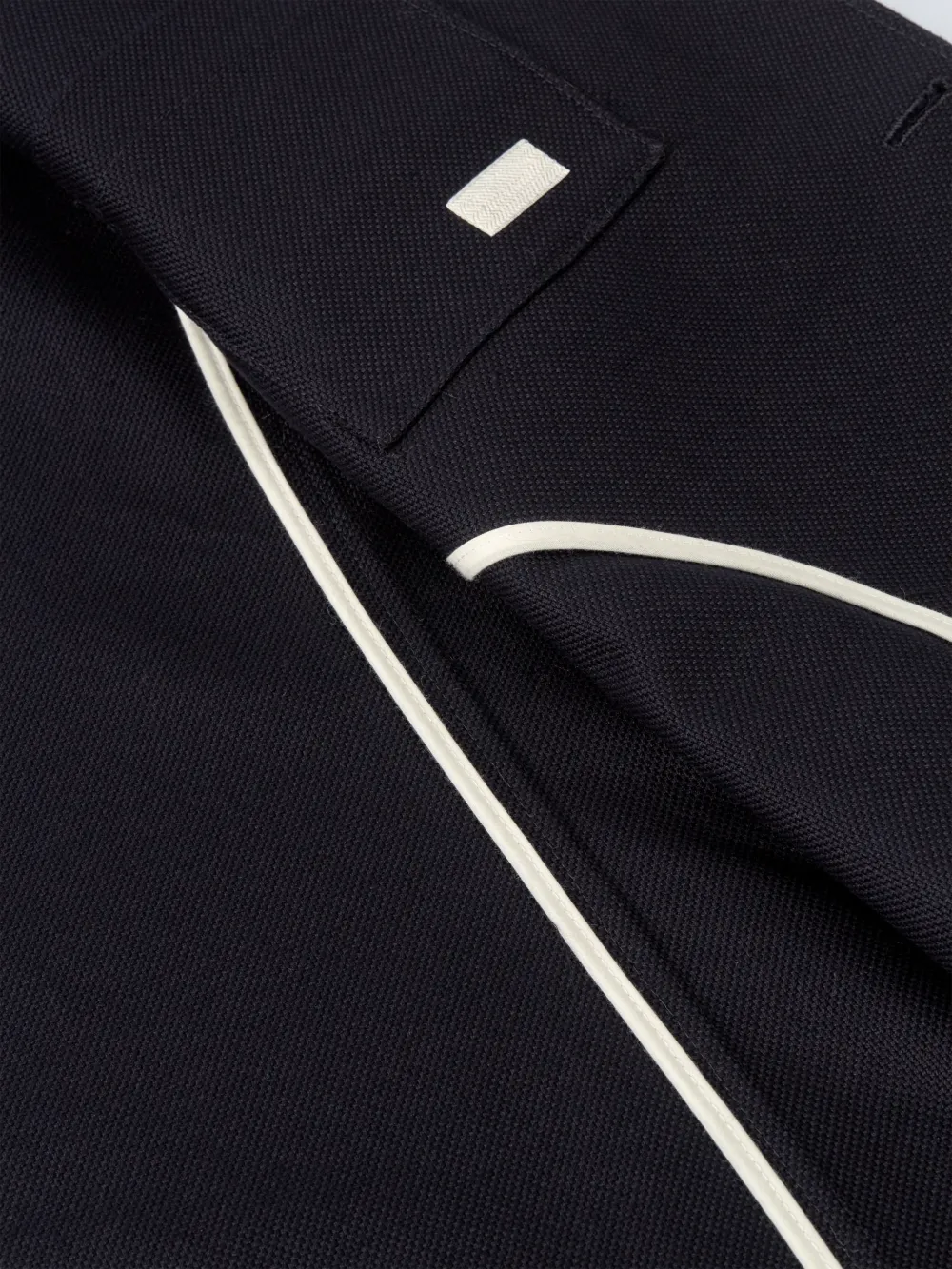 Navy Casual Style Lapel Midweight Cotton Blazer