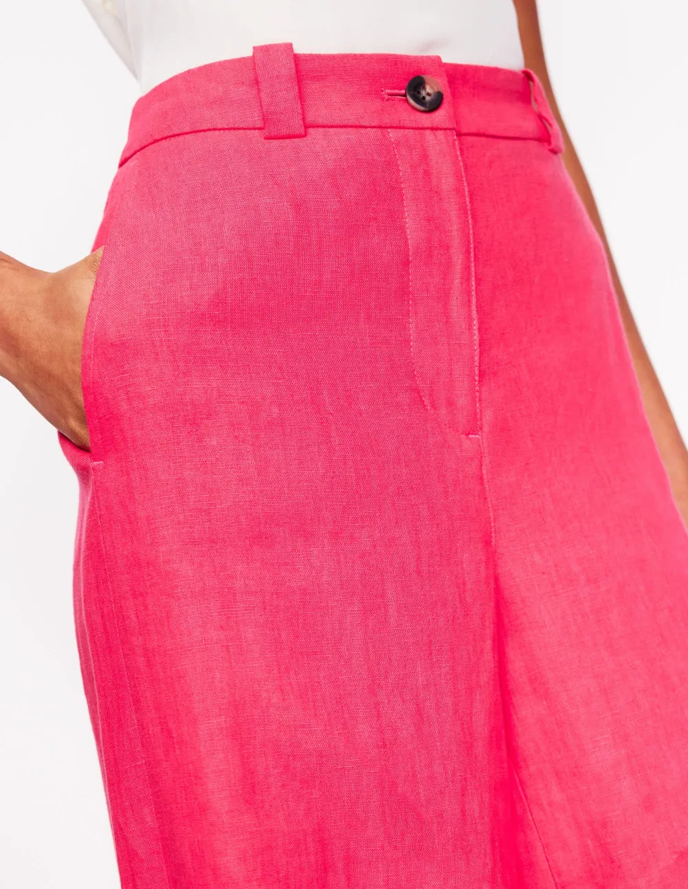 Camelia Pink Linen Pants