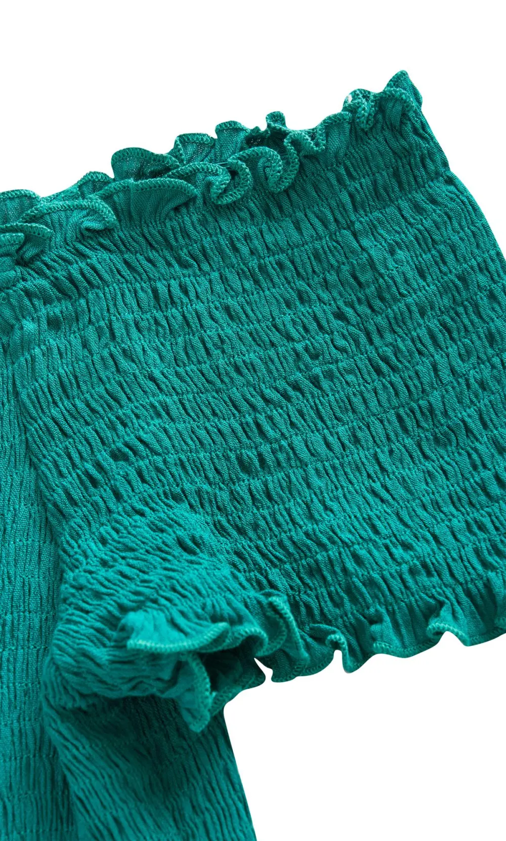 Evans Teal Green Bardot Shirred Maxi Dress