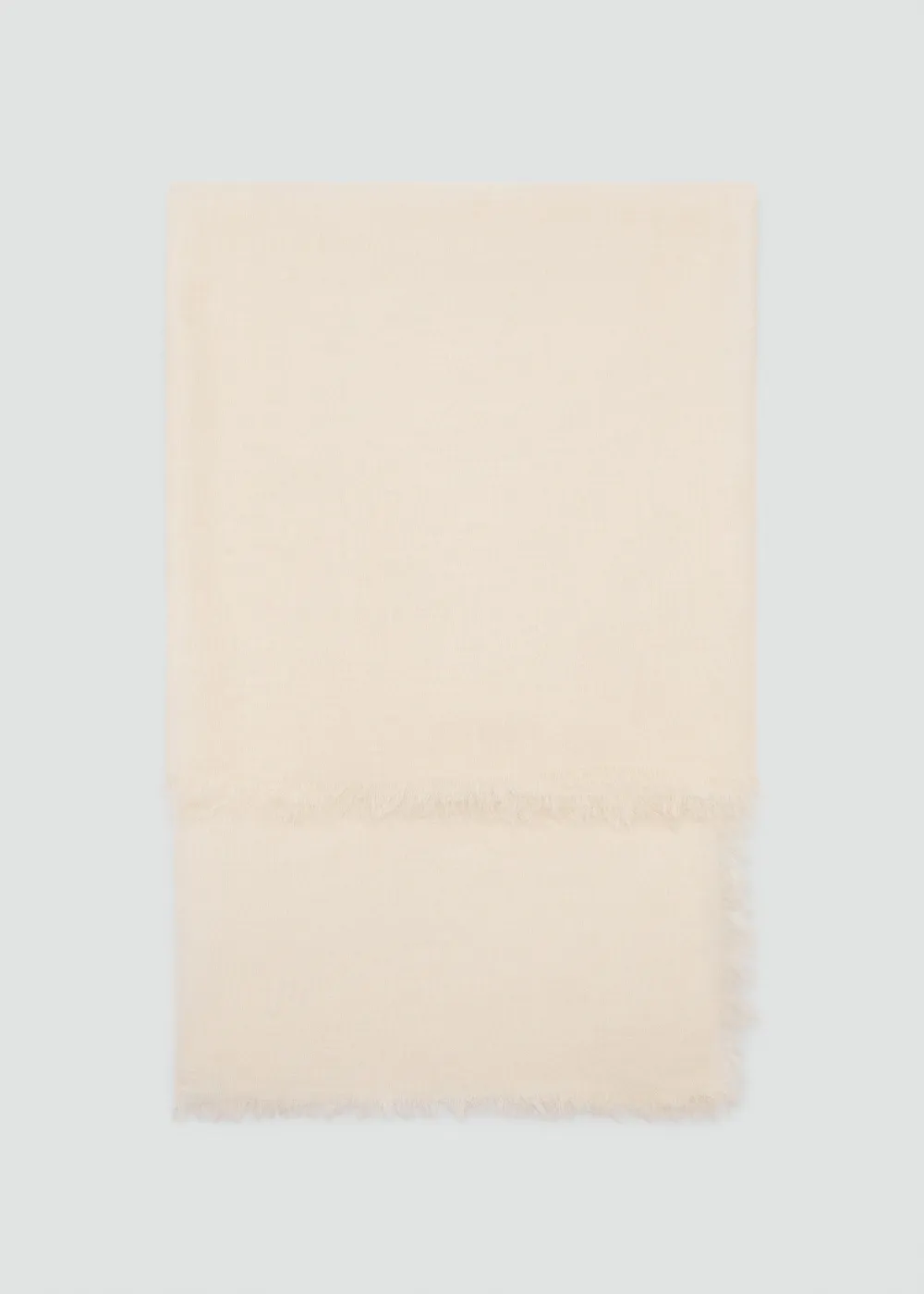 Linen-Blend Casual Style Scarf With Frayed Ends