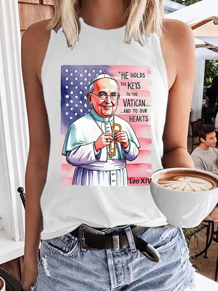 Women's He Holds The Keys To The Vatican And To Our Hearts Crew Neck Vest