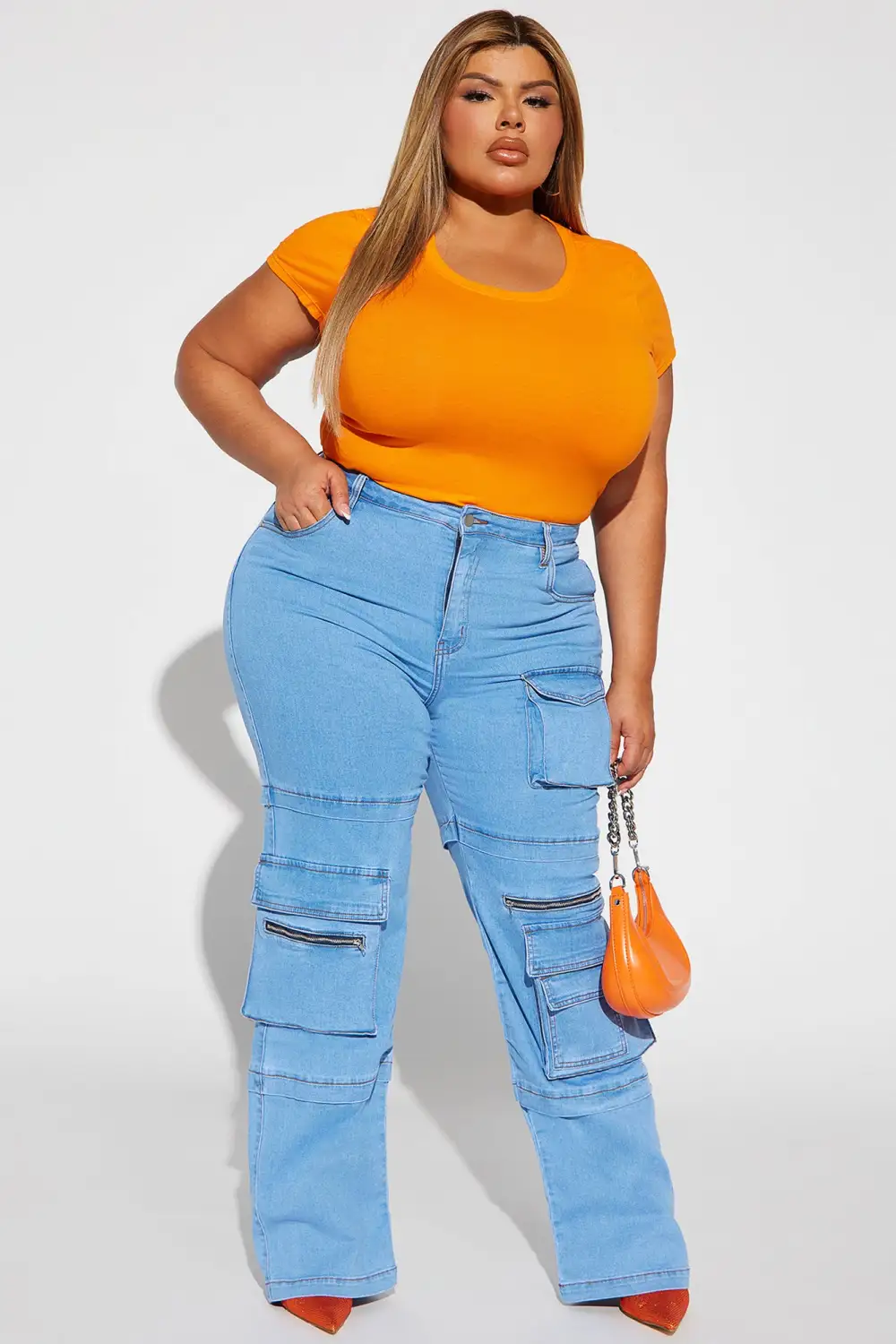 Sabrina Crew Neck Tee - Orange
