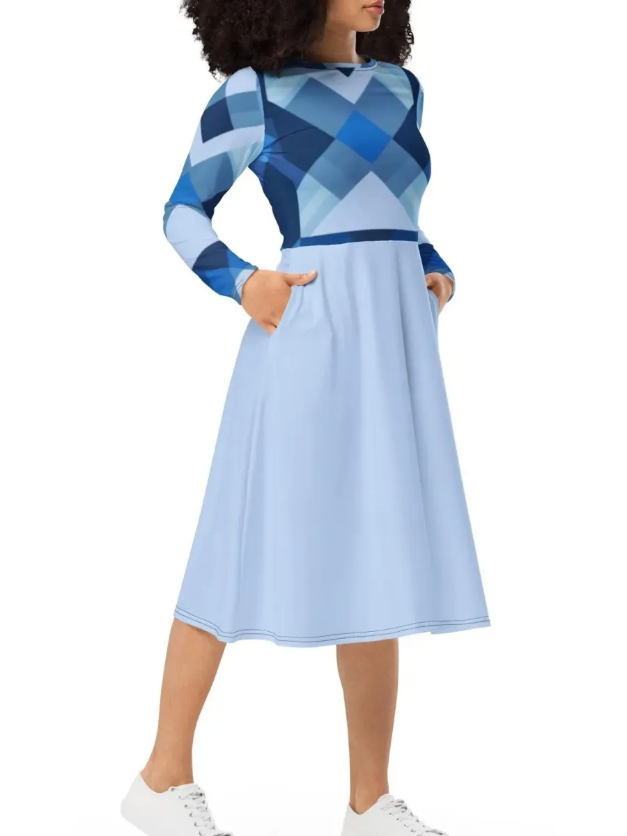 Classic Plaid Midi Dress