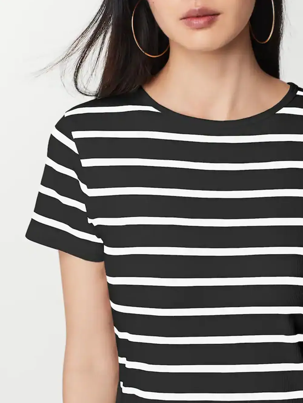 Basic Minimalist Ribbed Solid Color Crew Neck Dress