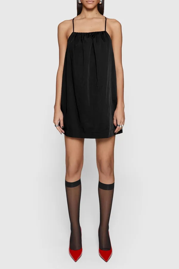 Black Suspender Sleeveless Dress