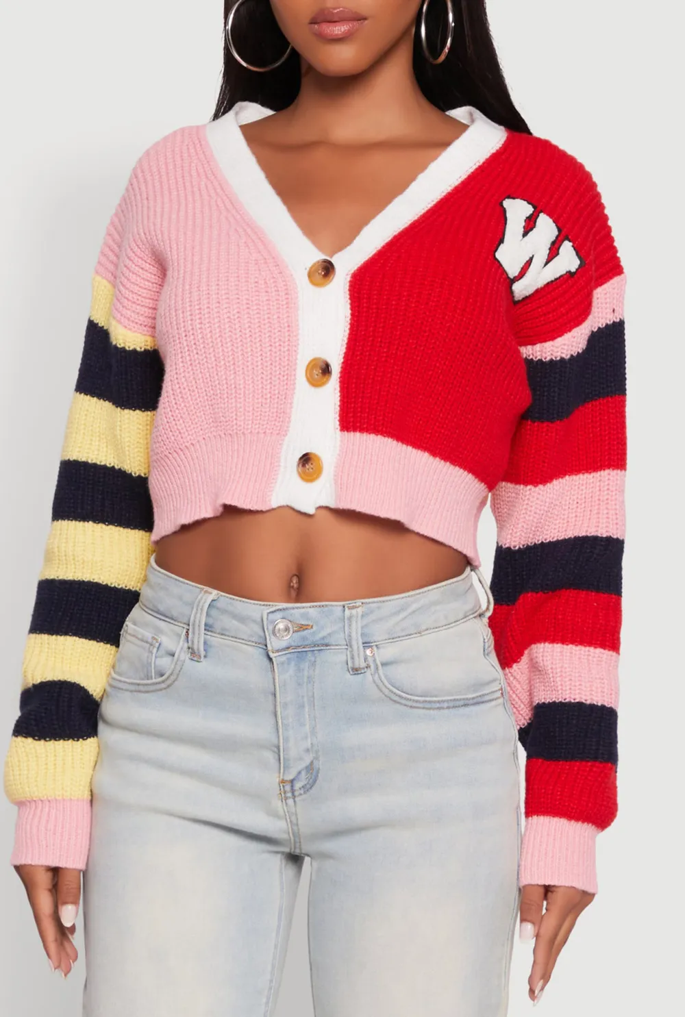 Striped Contrasting Cardigan