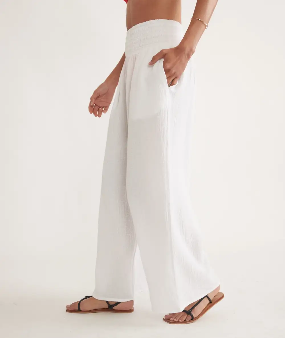 Flowy White Palazzo Pants